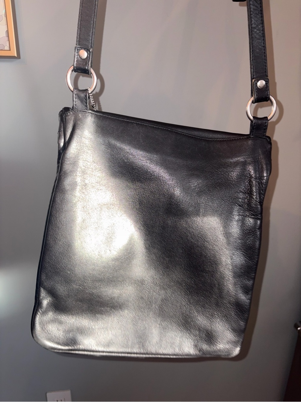 Vintage Coach Chelsea Legacy Slim Flap Crossbody 9458 Black Leather - Picture 6 of 16